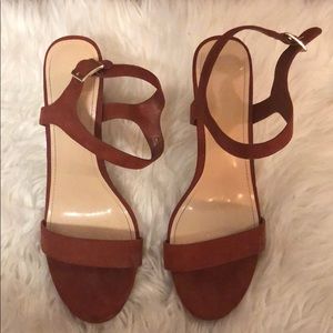 Burnt Orange and Cork Block Heels